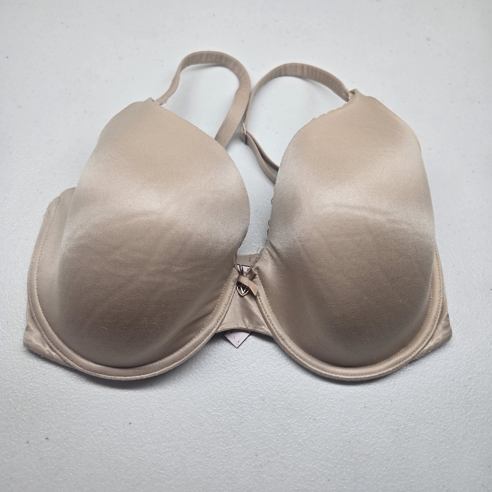 Victoria's Secret Women Bra 32G Beige T Shirt Underwired Bow Strap
